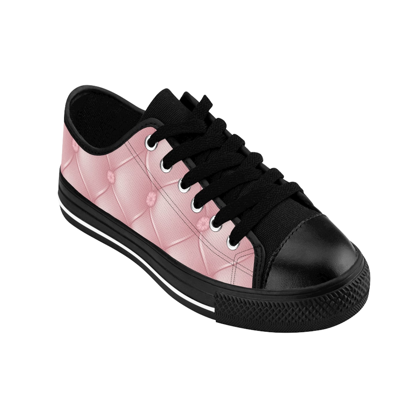 Damen Sneaker Rosa Steppmuster | Canvas Low Top Streetwear Schuhe