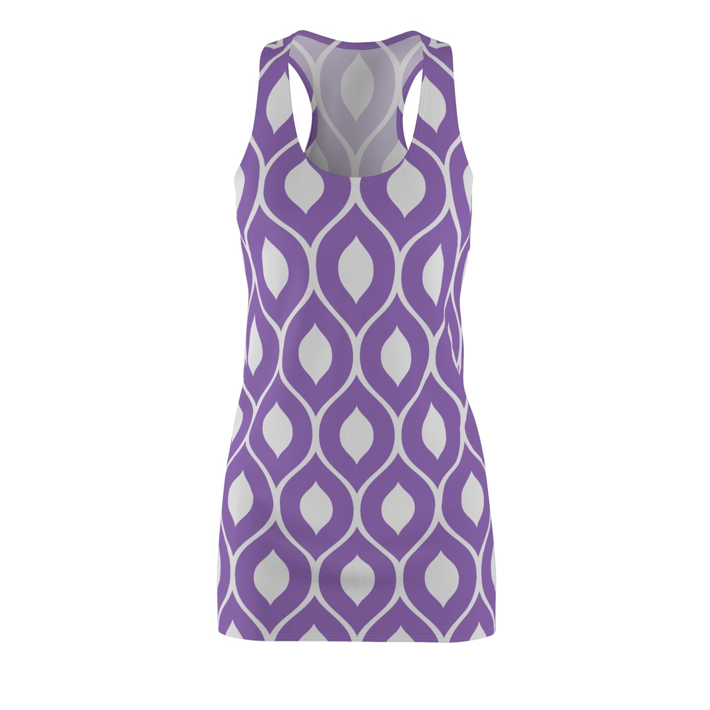 Hell Lila Grau Geometrie Racerback Kleid – Stilvolles Sommerkleid