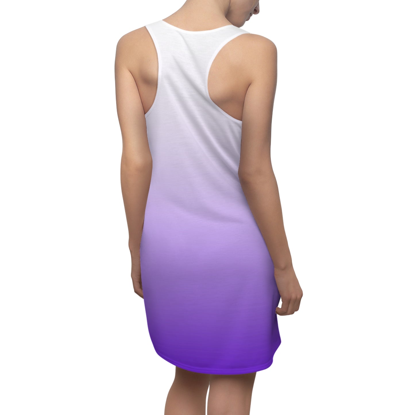 Racerback Kleid Weiß Lila Farbverlauf Damen Sommer