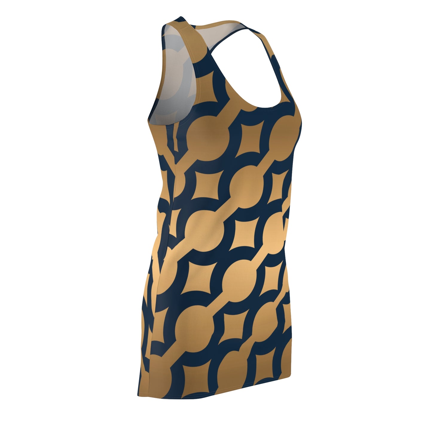 Geometric Racerback Kleid mit Modernem Retro Muster für Damen