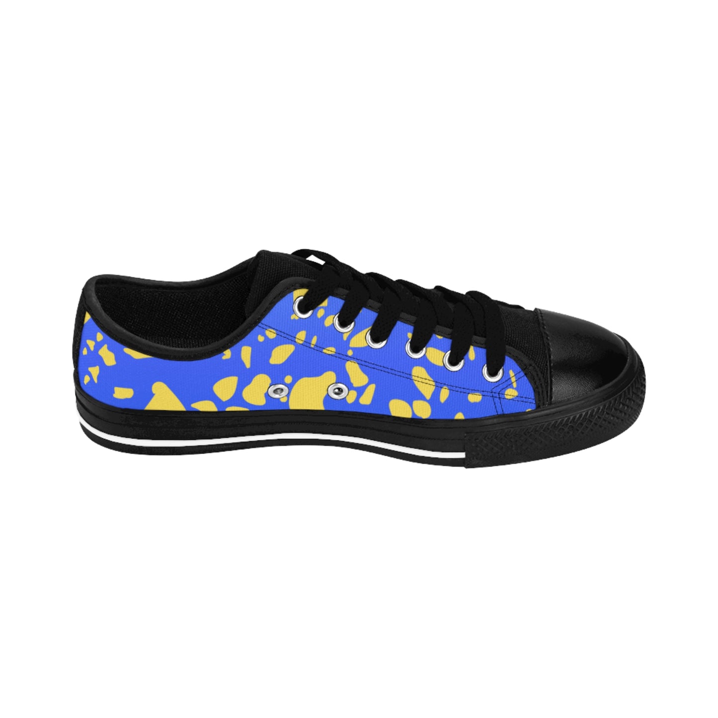 Blue Yellow Leopard Print Sneakers Women Casual Low Top Shoes