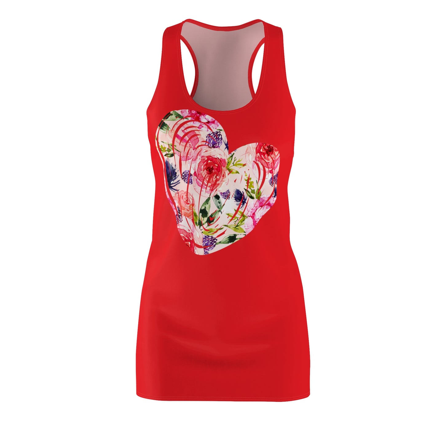 Floral Herz Racerback Kleid – Trendiges Sommerkleid