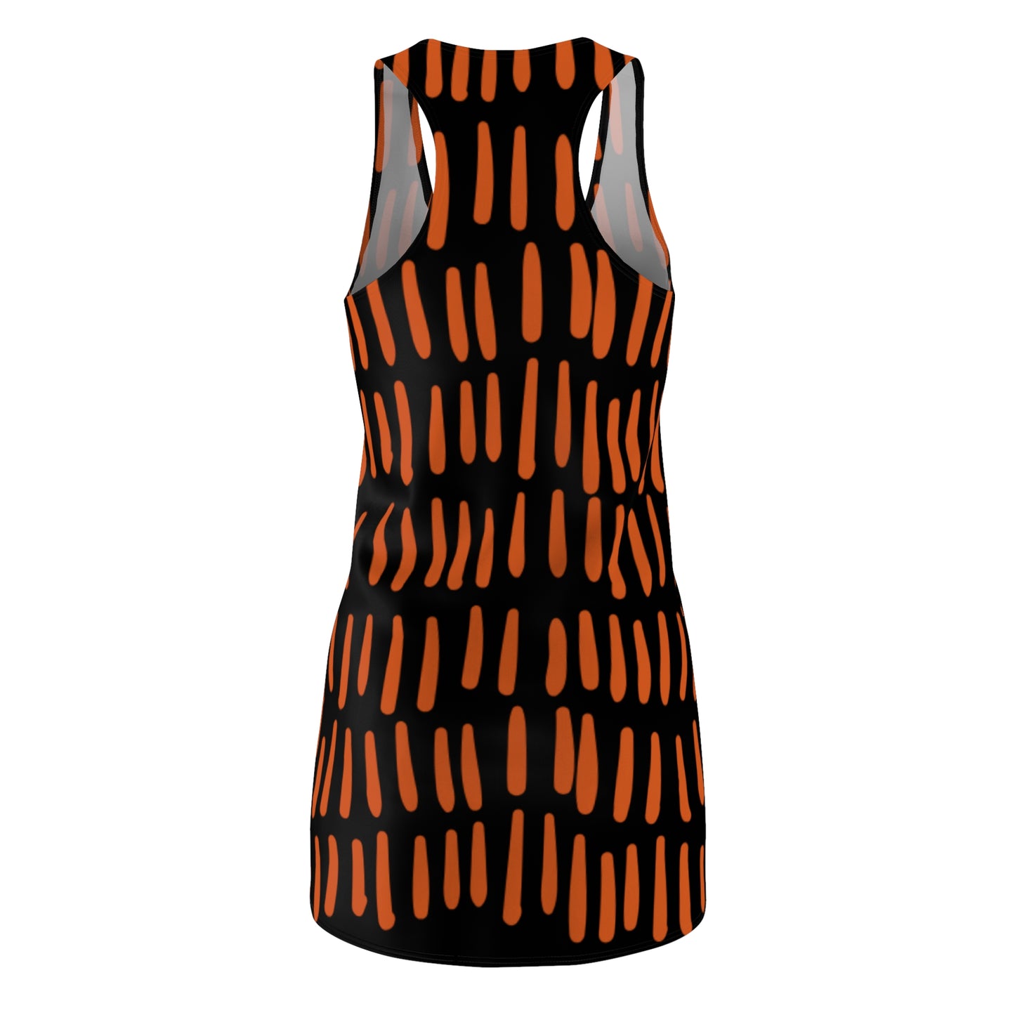 Schwarz Orange Boho Racerback Kleid – Modernes Sommerkleid