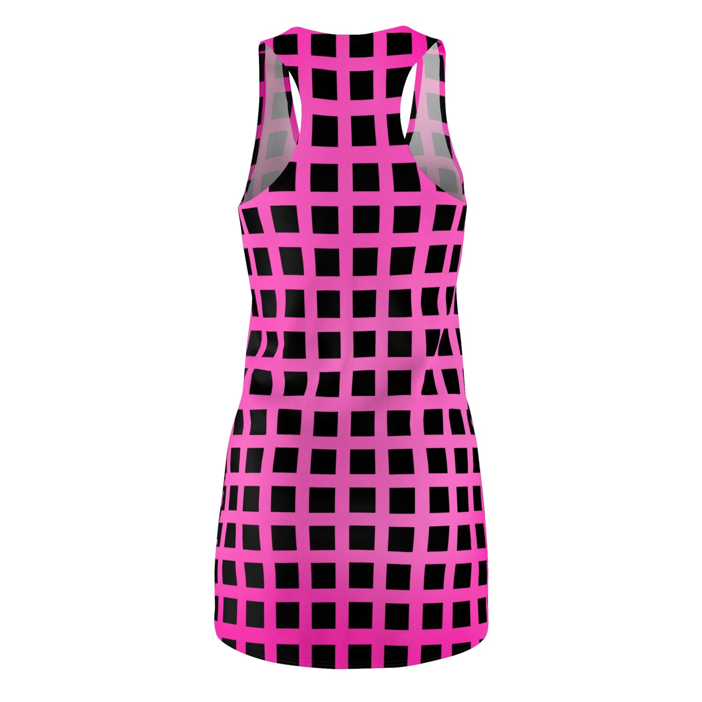 Racerback Kleid mit Pinkem Farbverlauf & grafischem Karomuster