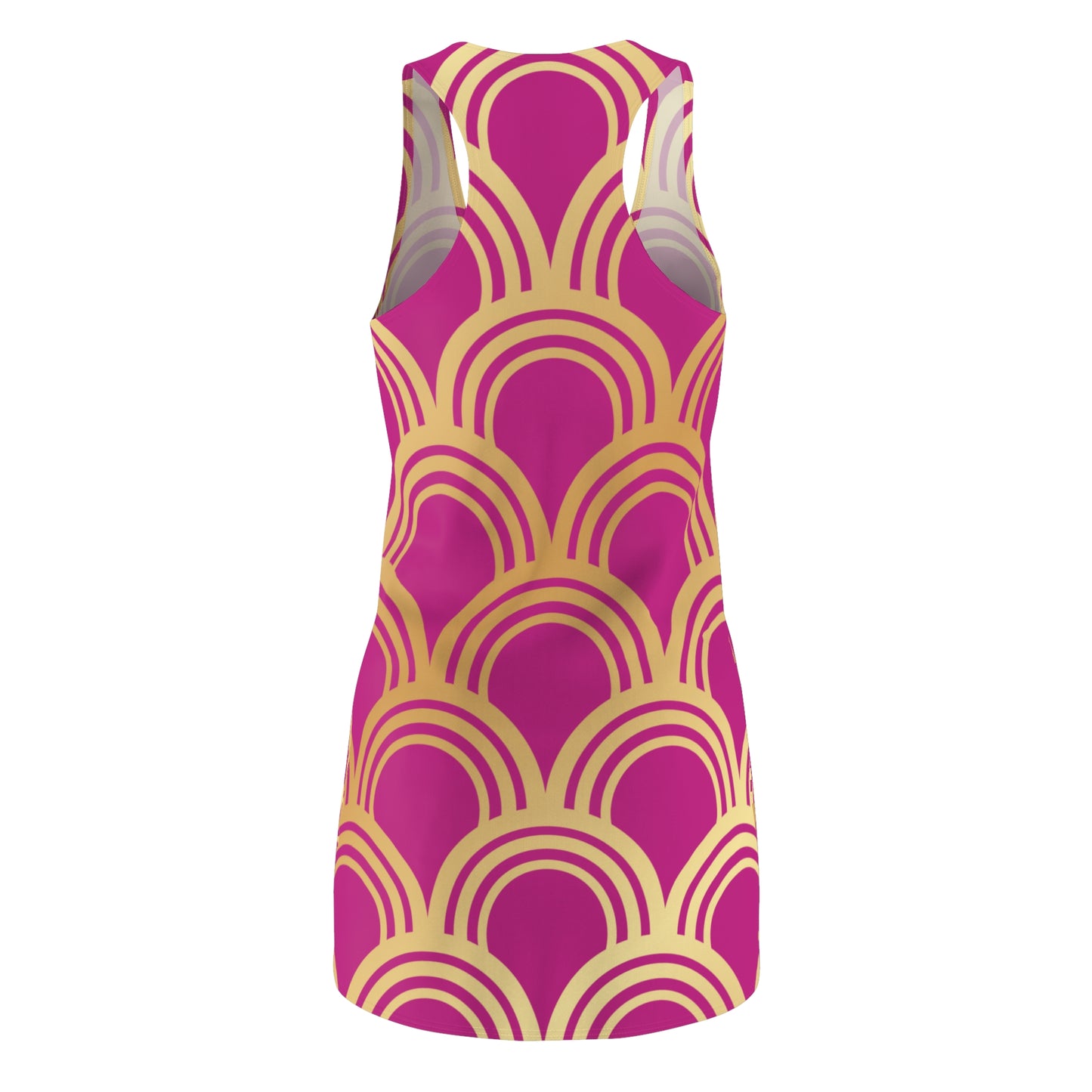 Luxury Racerback Dress mit Art Deco Bogen Muster pembe