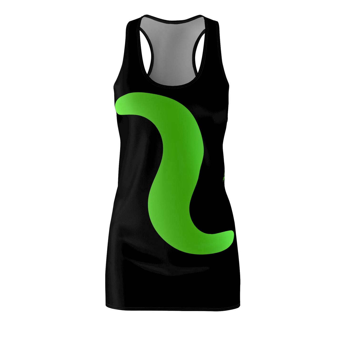 Schwarz Grün Abstrakt Racerback Kleid – Stylishes Sommerkleid