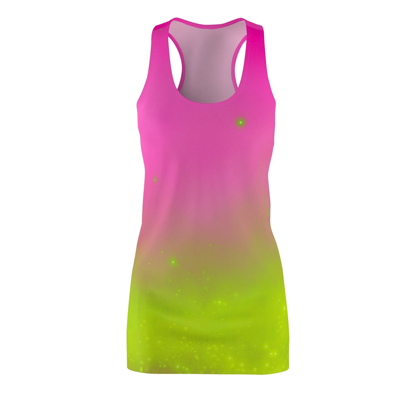 Racerback Kleid mit Pink-Grün Farbverlauf im minimalistischen Design