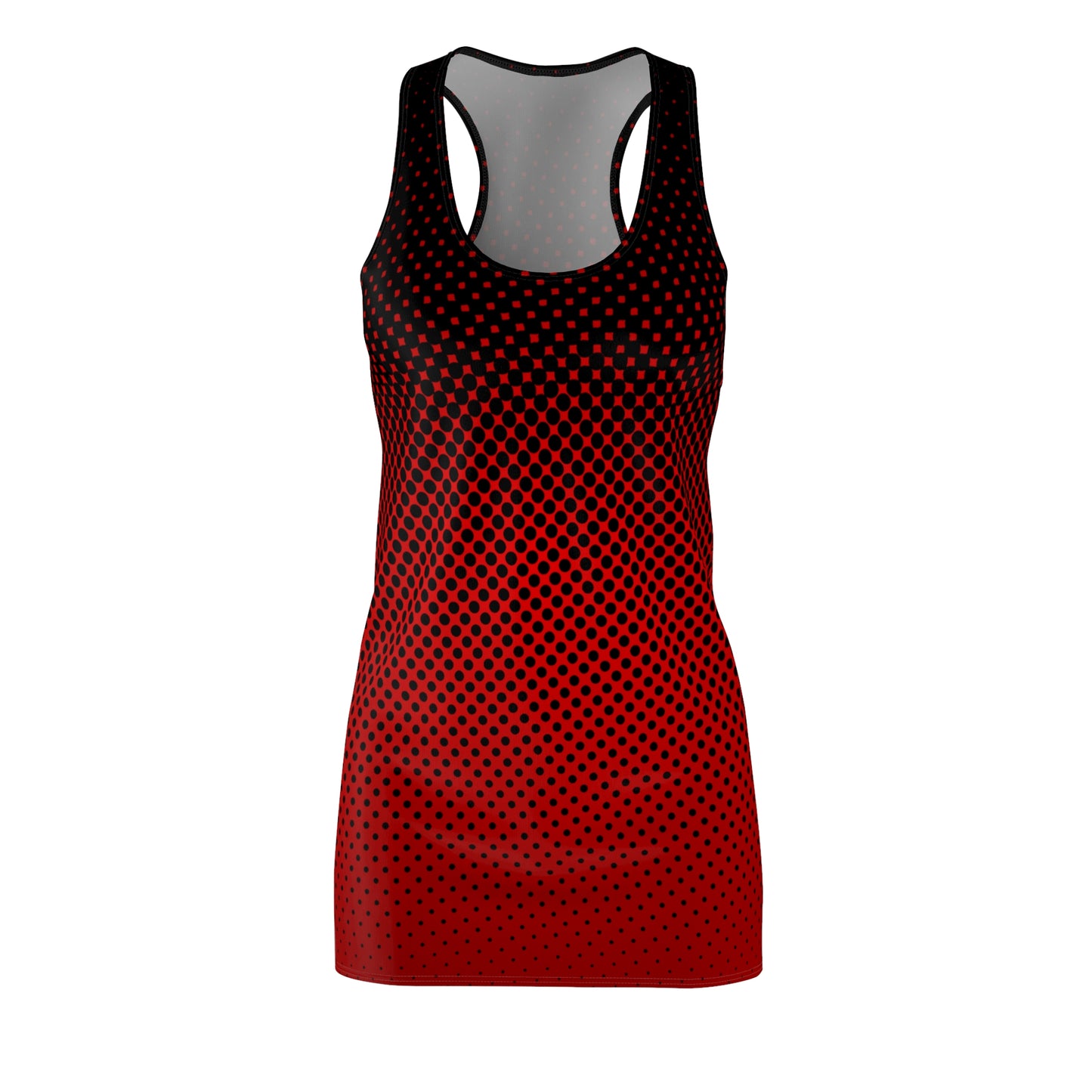 Racerback Damen Kleid Rot Modernes Muster Ärmellos Sommerlook