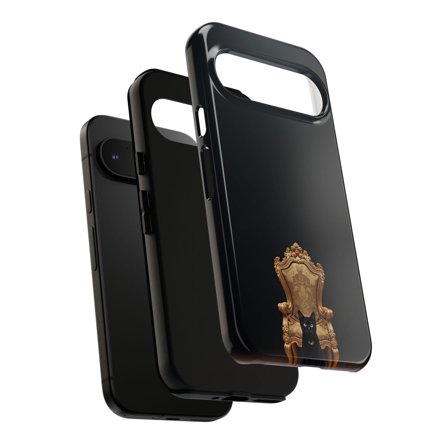 Black Cat on Golden Throne – Premium Phone Case Protective Slim