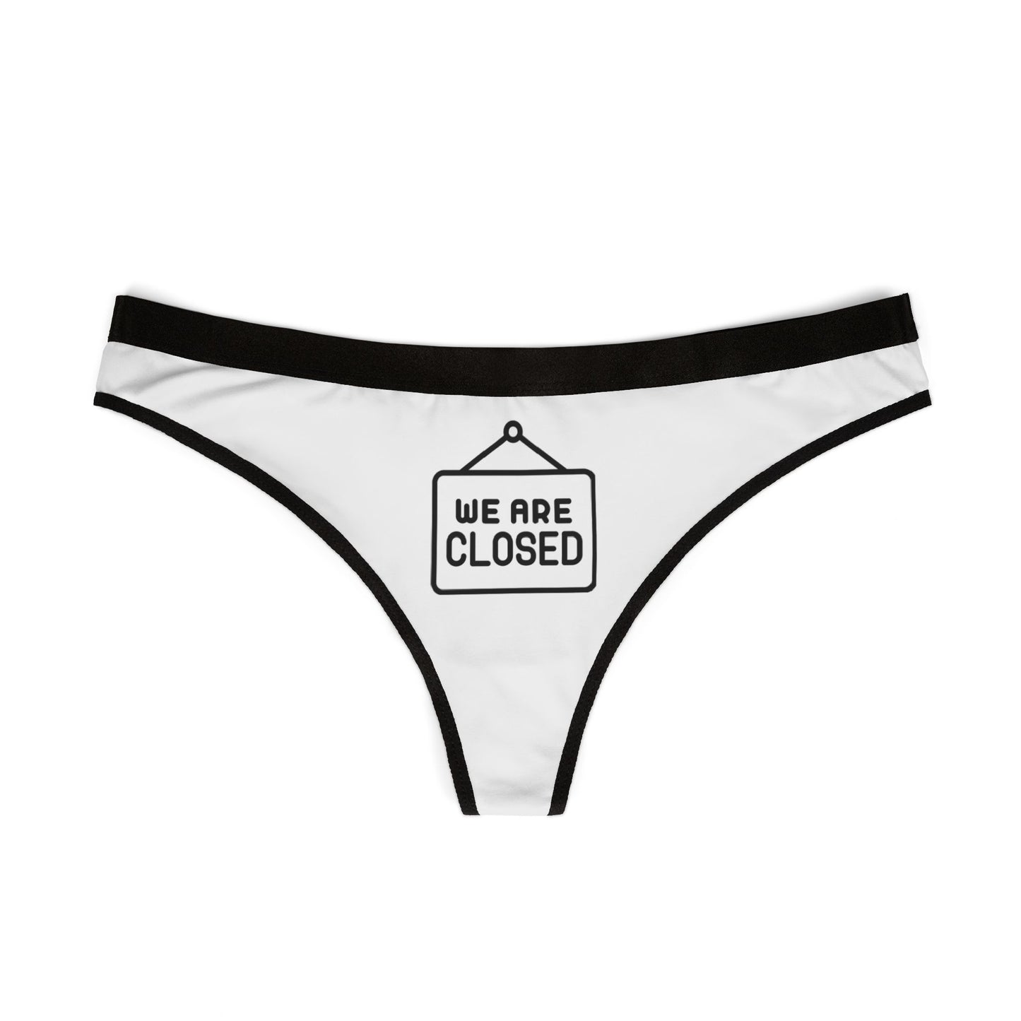 Damen Thong Unterwäsche Bequeme Atmungsaktive Slips We Are Closed Print