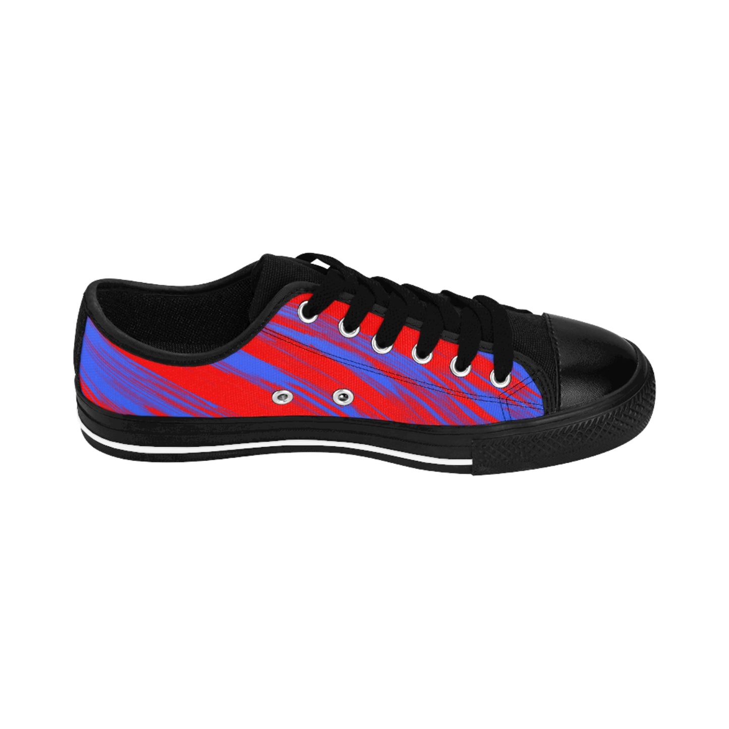 Red Blue Gradient Canvas Sneakers Women Casual Lace-Up Shoes