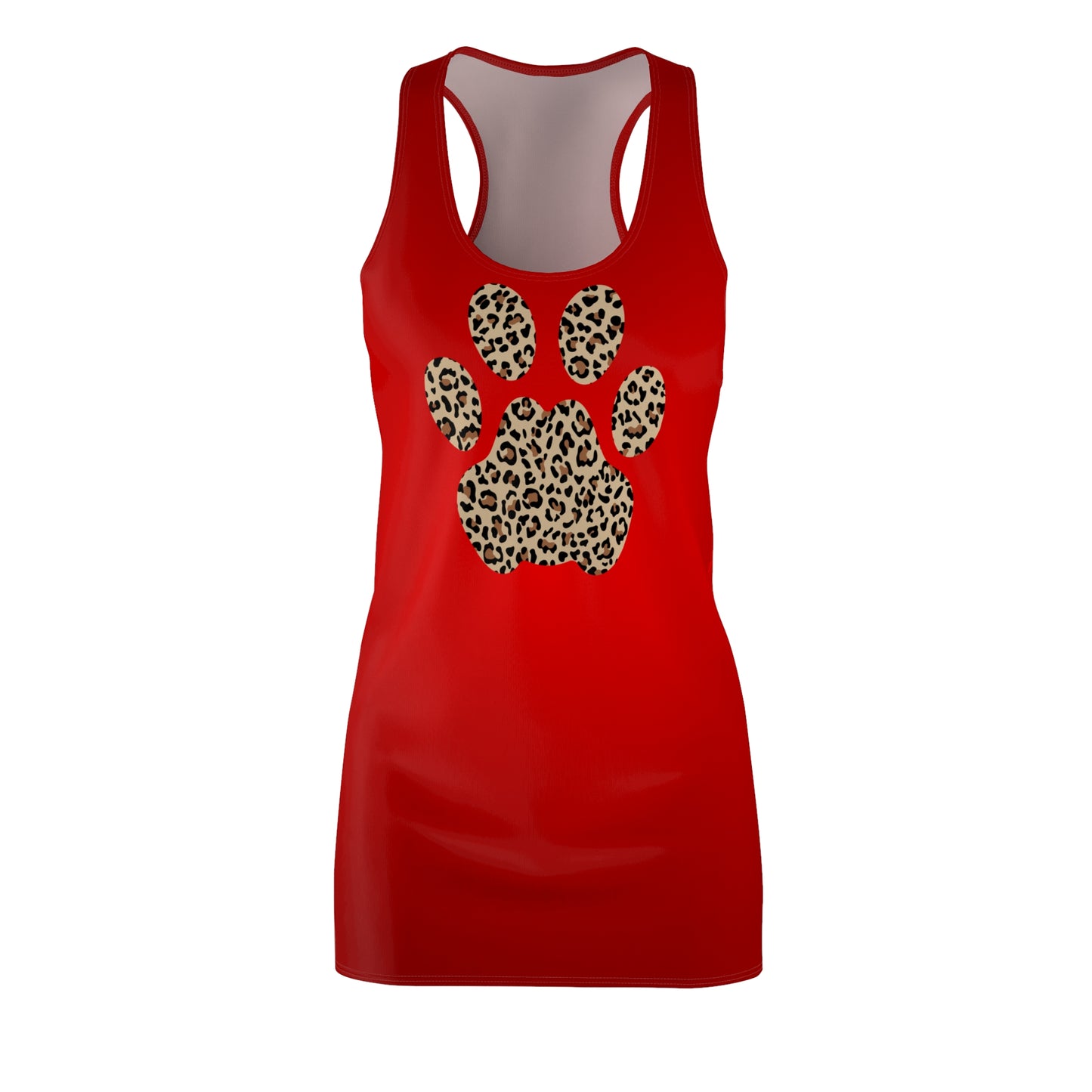 Damen Kleid Leoparden Pfoten Rot Racerback Sommer Freizeit