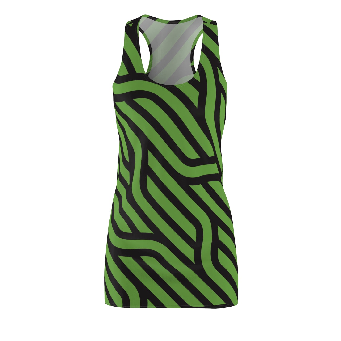 Schwarz Grün Streifen Racerback Kleid – Modernes Sommerkleid