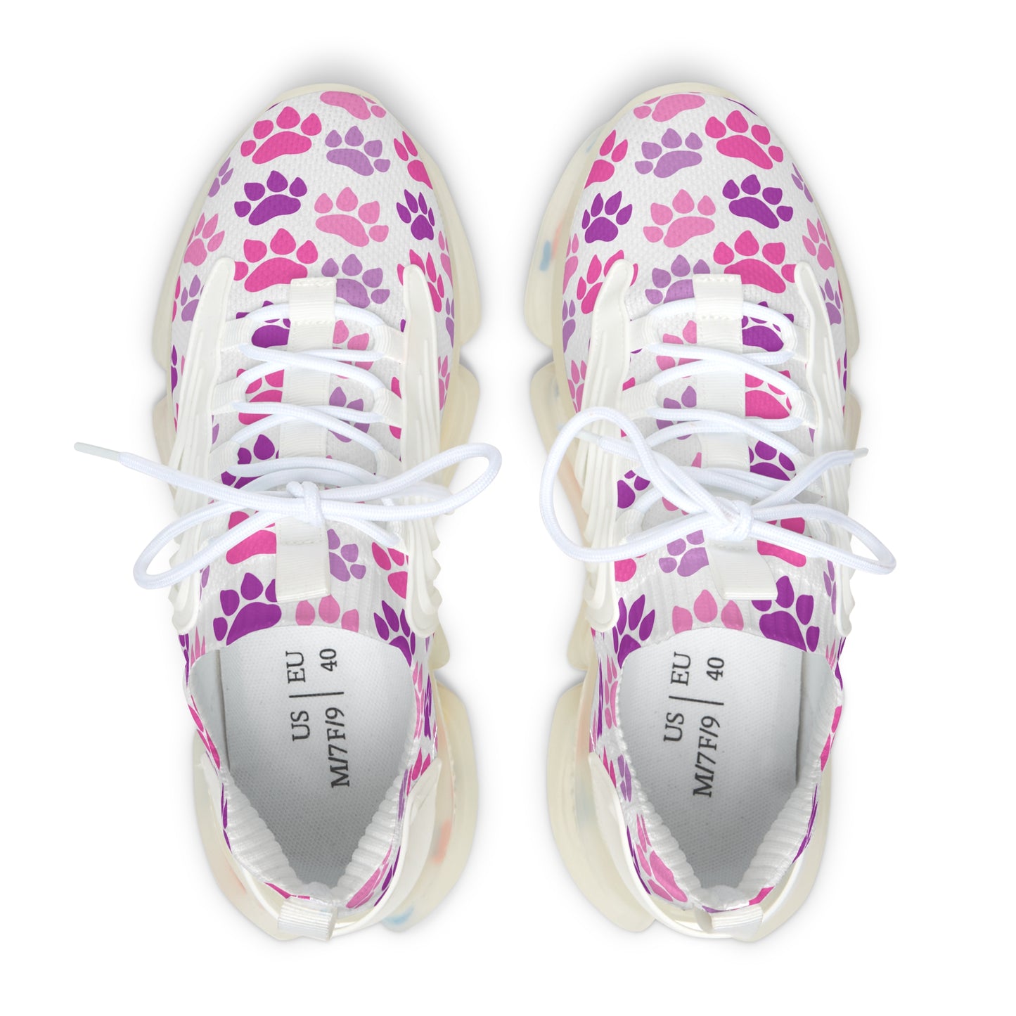 Pfoten Print Sneaker Damen Pink Lila Tiermotiv Schuhe Streetwear