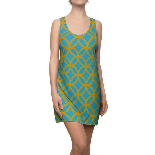 Luxury Racerback Dress mit Modern Circle Pattern Design