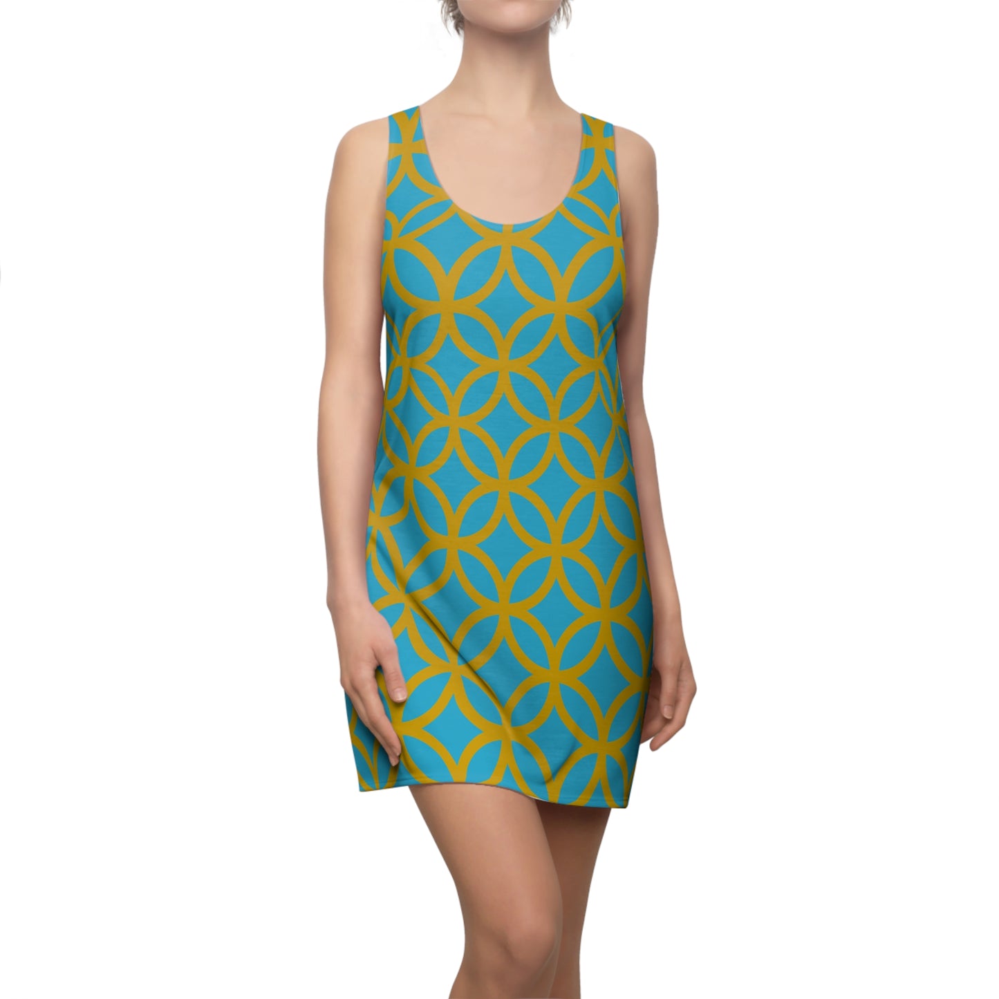 Luxury Racerback Dress mit Modern Circle Pattern Design