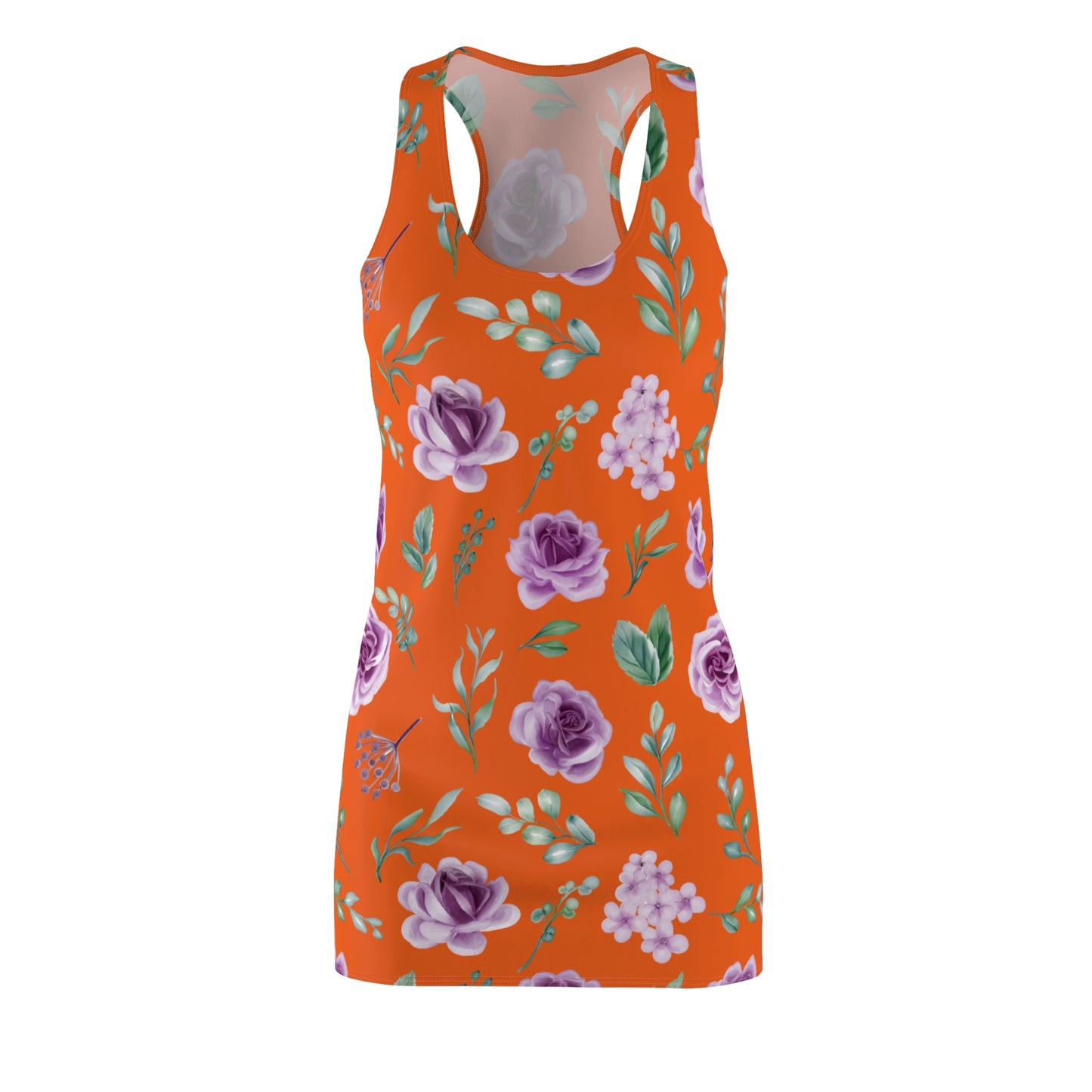 Orange Floral Racerback Kleid – Blumenkleid Sommer Damen