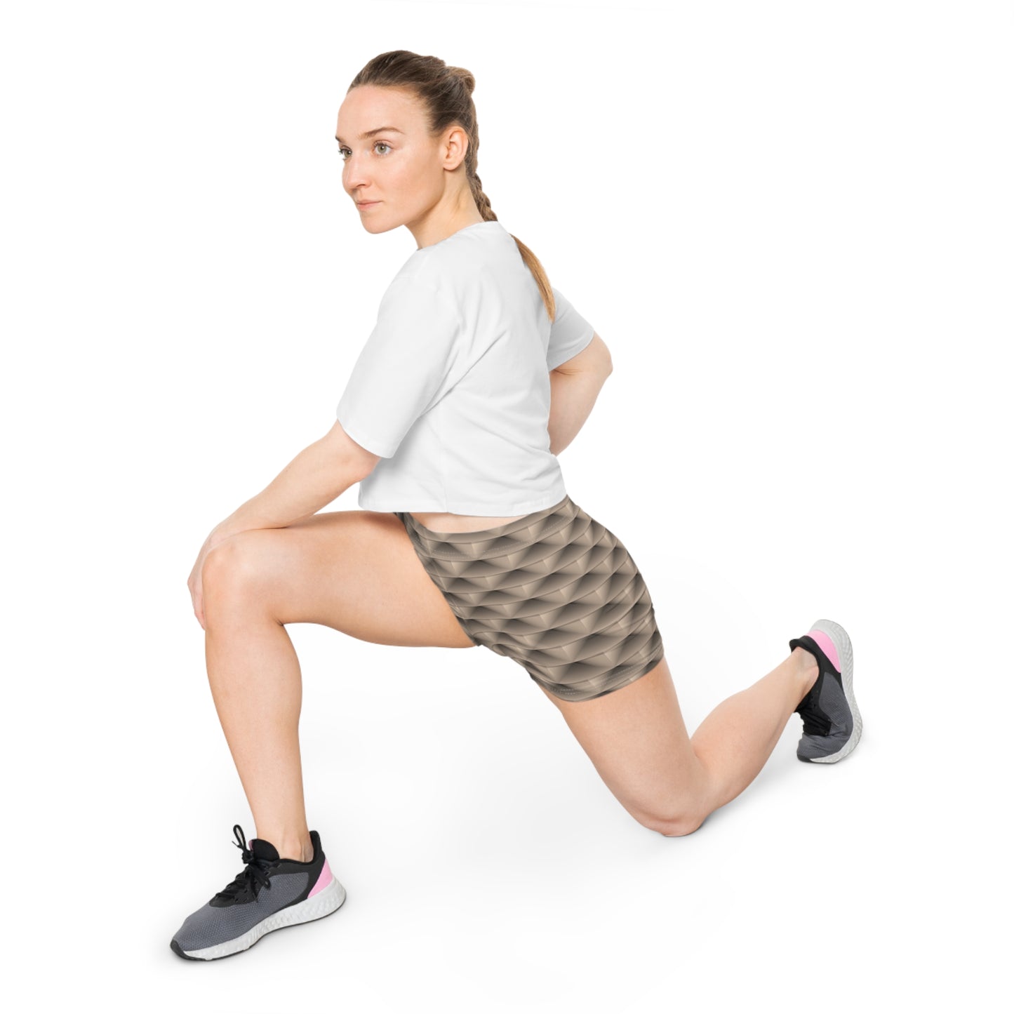 Damen Shorts 3D Effekt Geometrisches Muster Bequem Modern