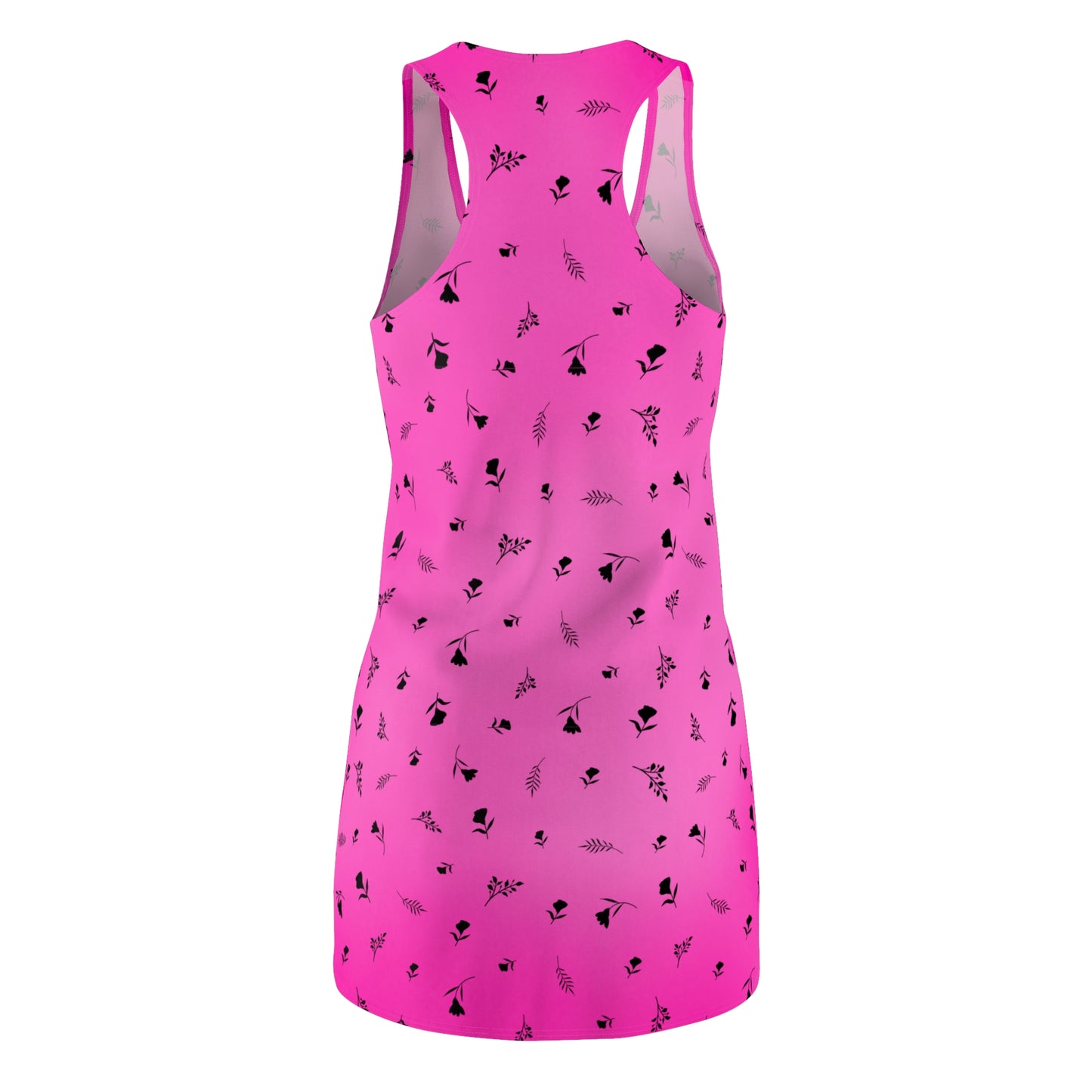 Racerback Kleid mit pinkem Farbverlauf und floralem Allover-Muster