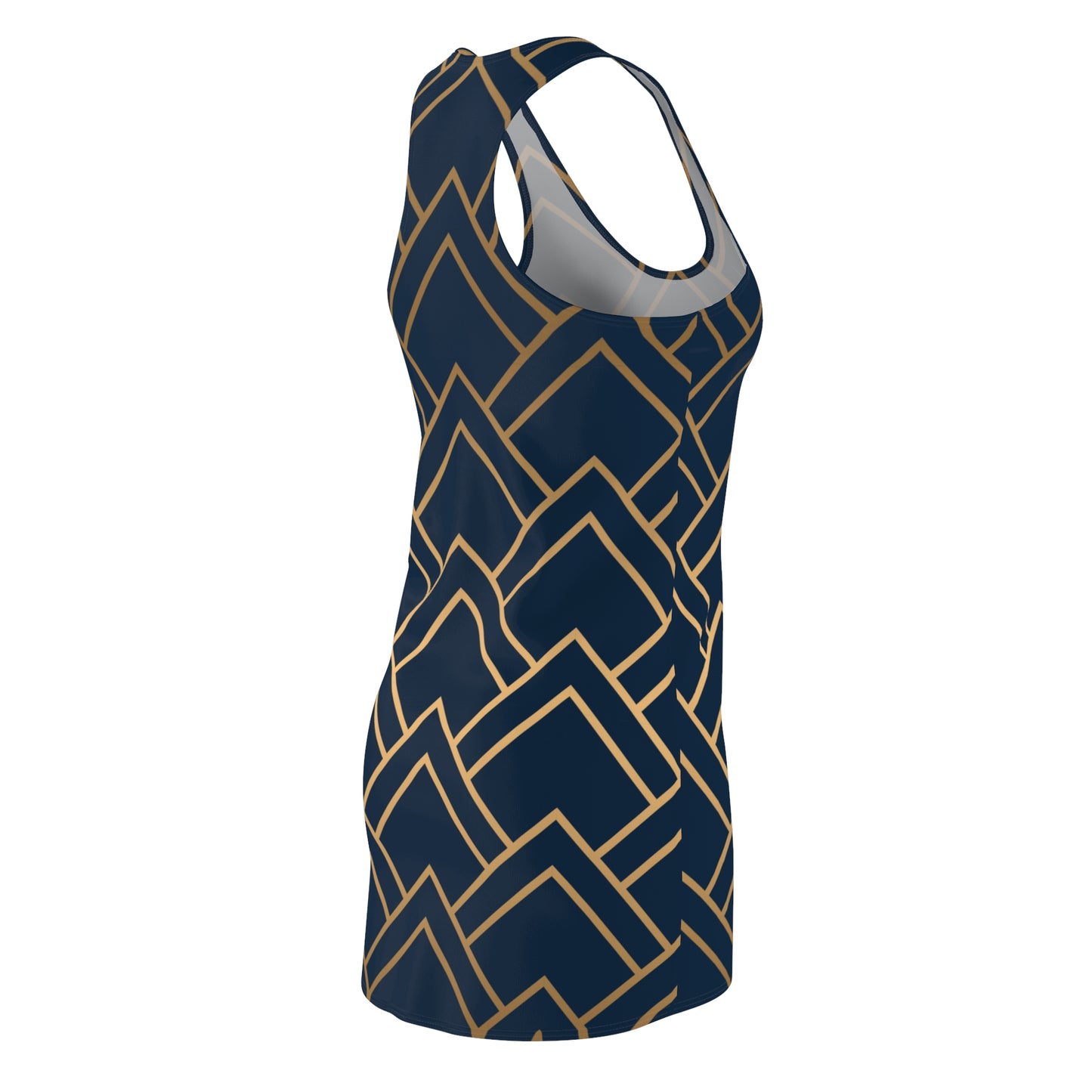Art Deco Racerback Kleid | Geometrisches Chevron Muster