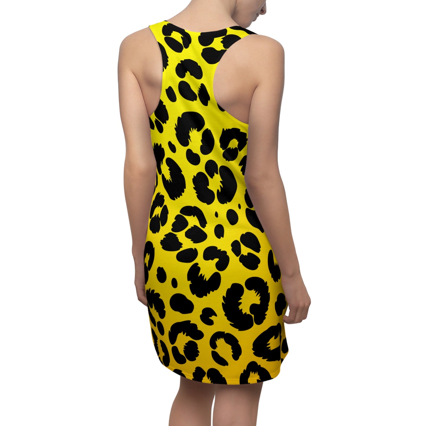 Racerback Damenkleid Sommer – Gelber Leo-Look, modern & selbstbewusst
