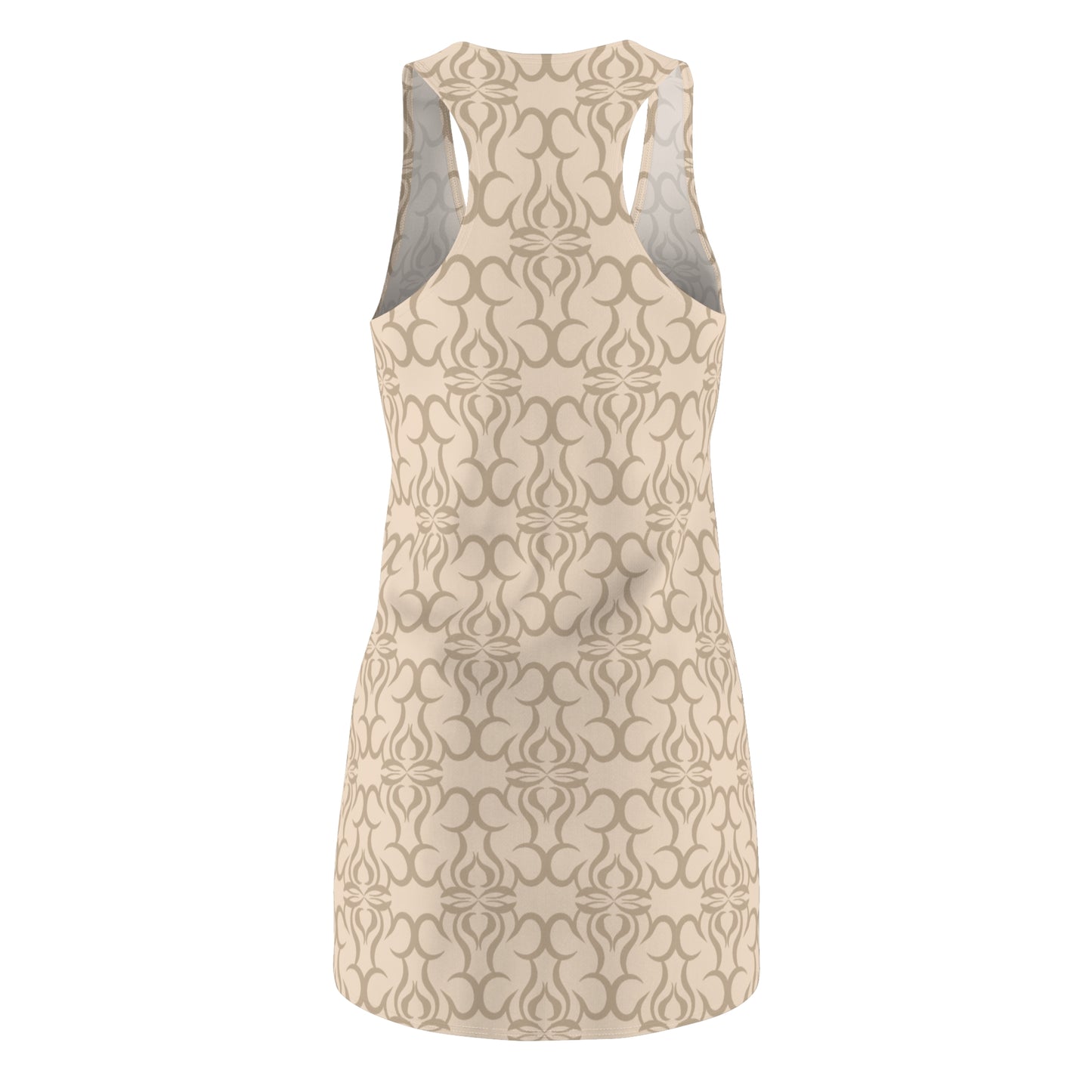 Beige Racerback Kleid – Elegant & Modern mit Muster
