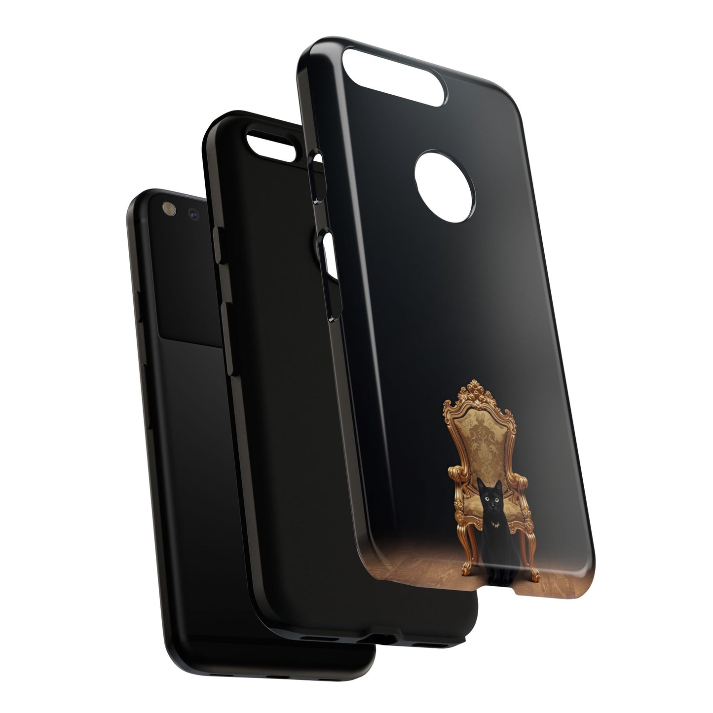 Black Cat on Golden Throne – Premium Phone Case Protective Slim