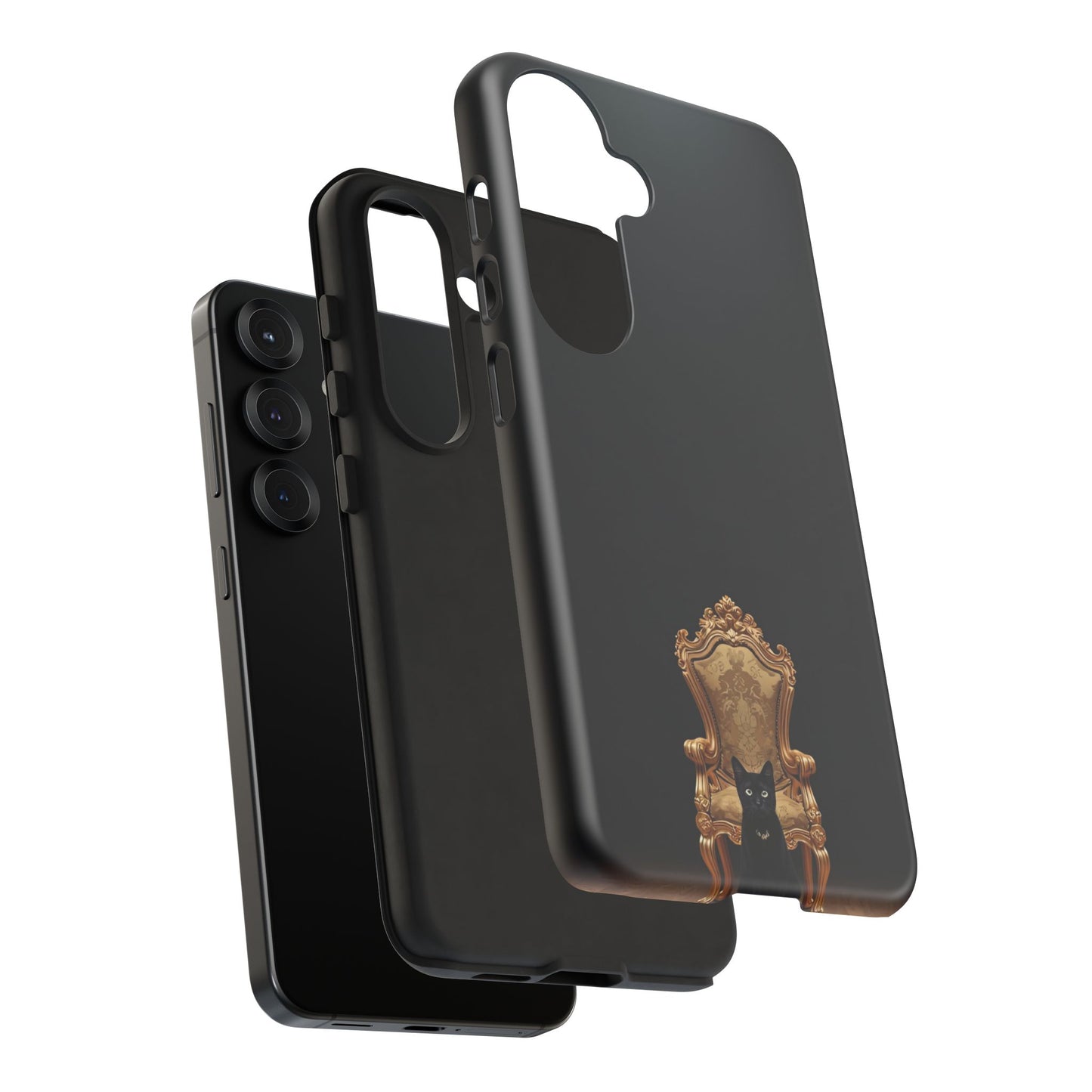 Black Cat on Golden Throne – Premium Phone Case Protective Slim