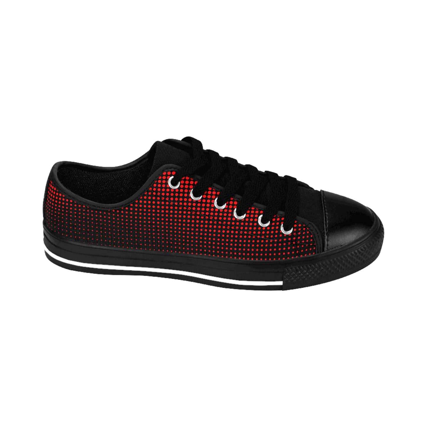 Red Dot Pattern Canvas Sneakers Women Casual Lace-Up Shoes