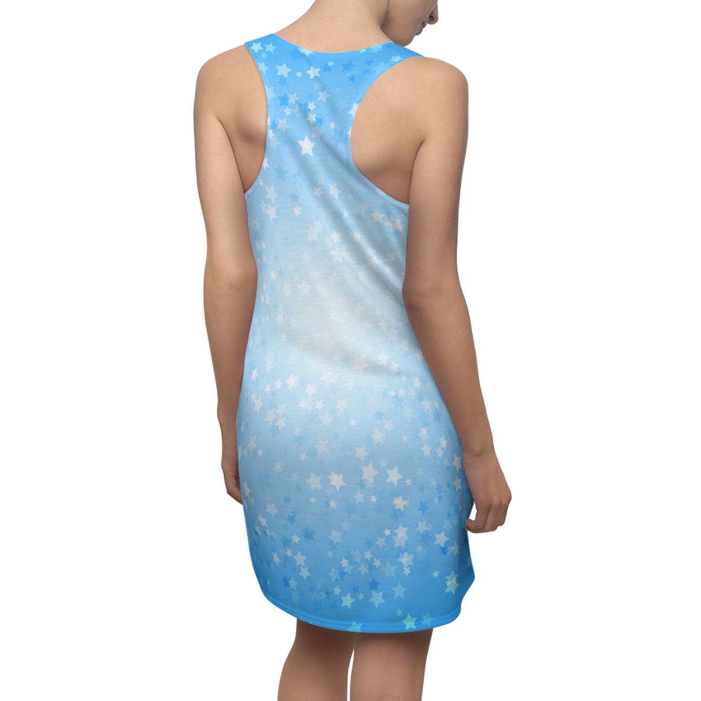 Racerback Kleid Blau mit Sternenmuster – Sommer Mini Dress