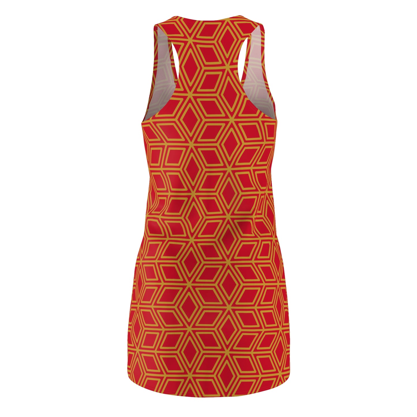 Luxury Racerback Dress mit Geometric Cube Pattern Design