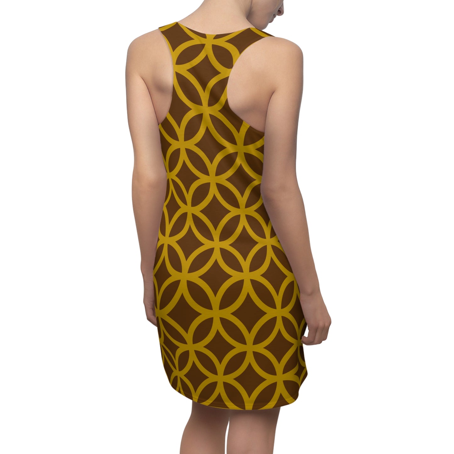 Luxury Racerback Dress mit Modern Circle Pattern Design
