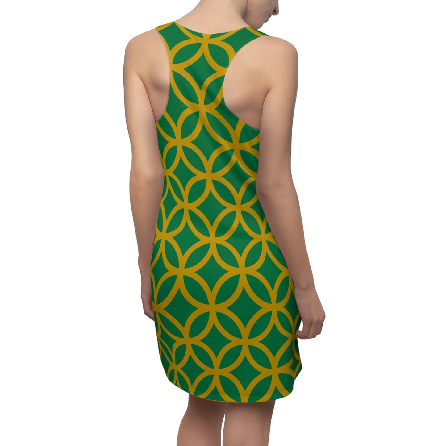 Luxury Racerback Dress mit Modern Circle Pattern Design