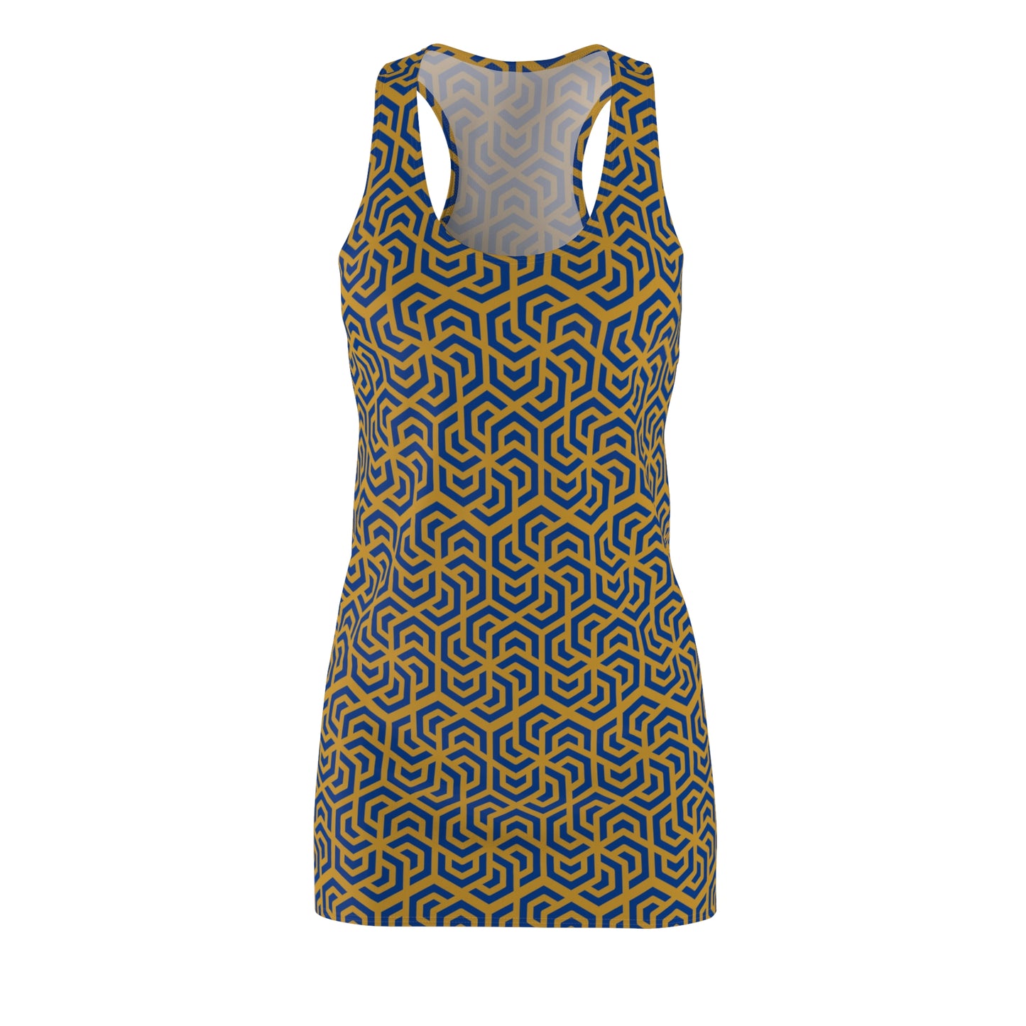Luxury Racerback Dress mit Modern Geometric Maze Pattern
