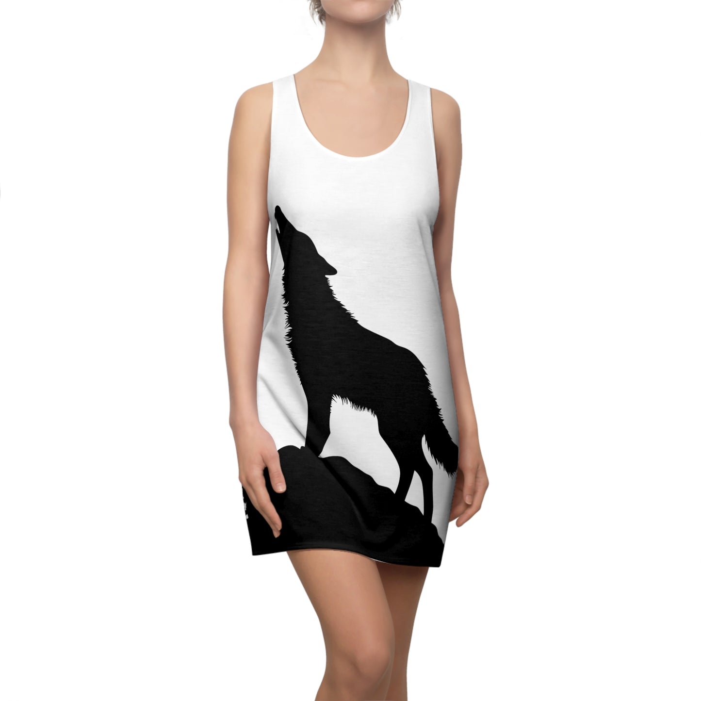 Damen Kleid Wolf Design Racerback Sommer Outdoor Festival