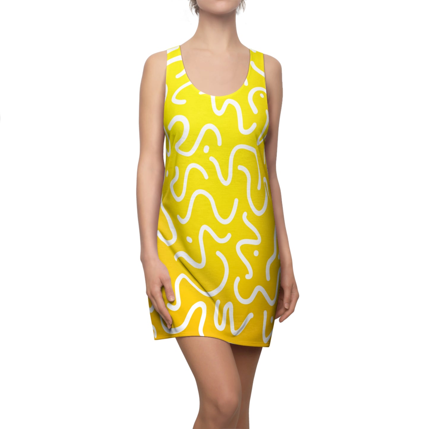 Racerback Damenkleid Sommer – Abstrakte Linien, modern & leicht