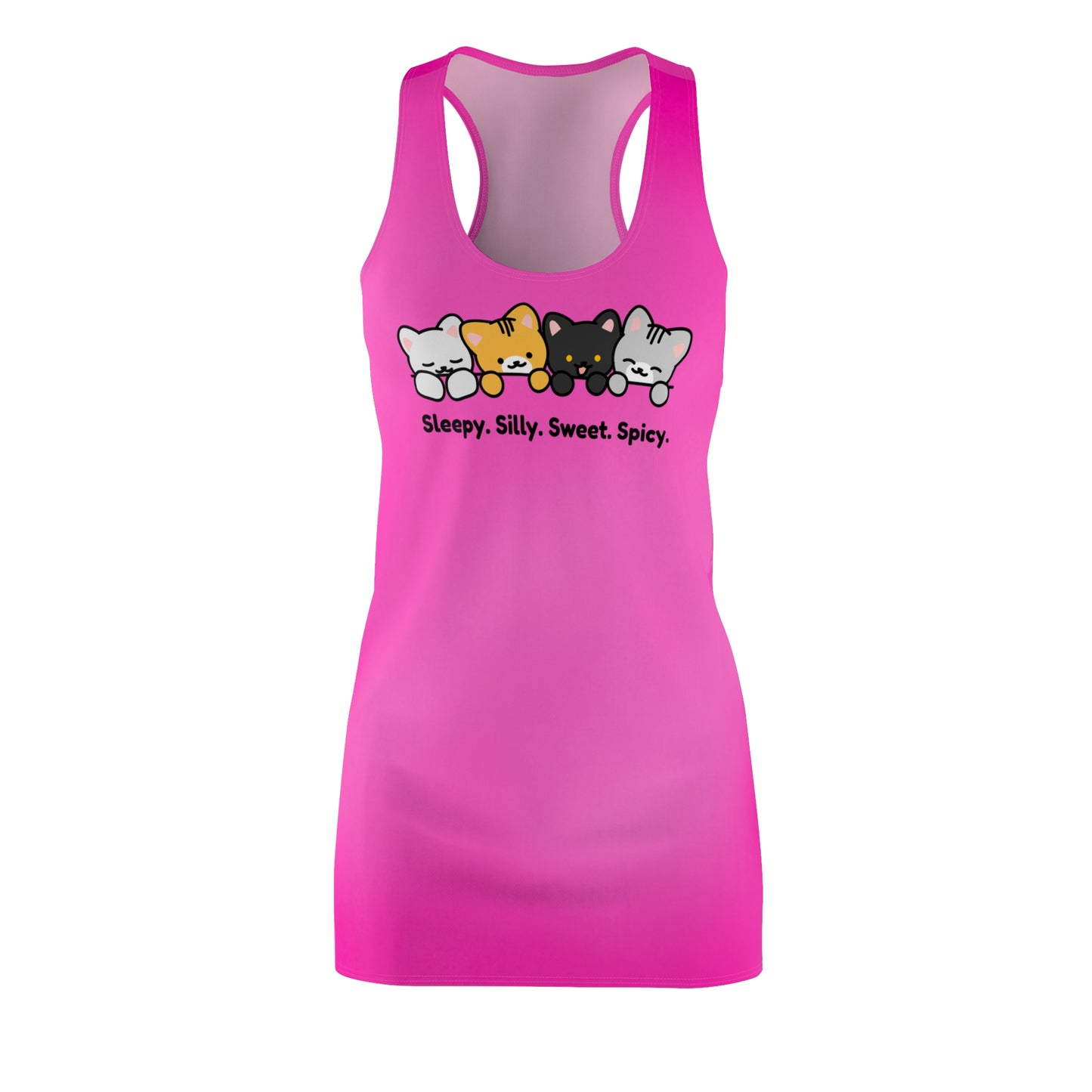 Racerback Kleid mit Katzenmotiv – verspielt, modern & bequem