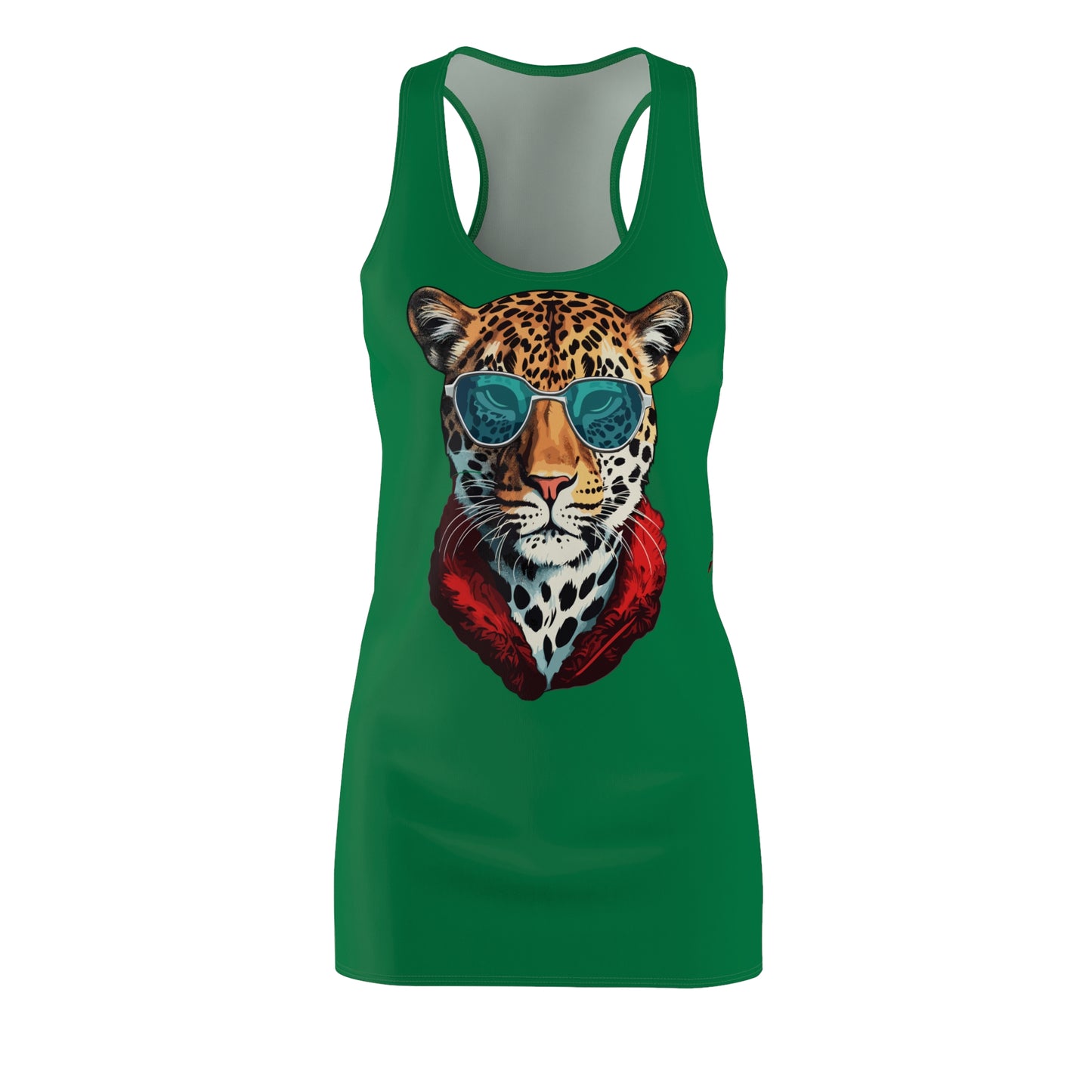 Grünes Leopard Sonnenbrille Racerback Kleid – Cooles Sommerkleid