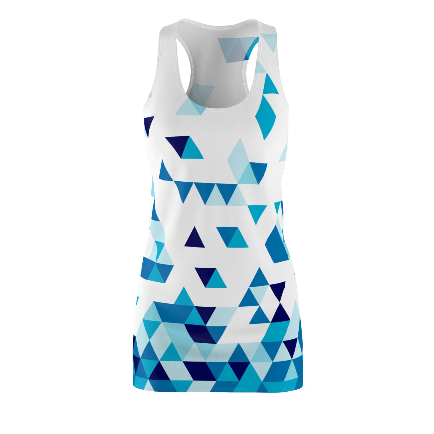 Dreieck Racerback Kleid – Blau Weiß Sommerkleid