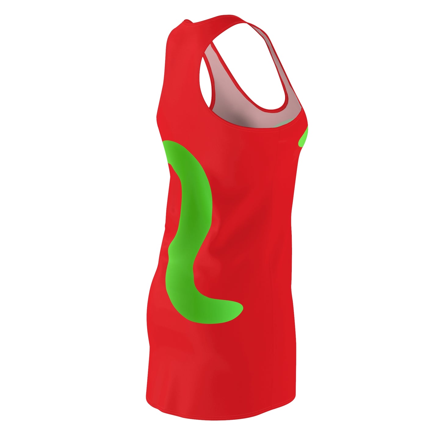 Rot Grün Abstrakt Racerback Kleid – Stylishes Sommerkleid