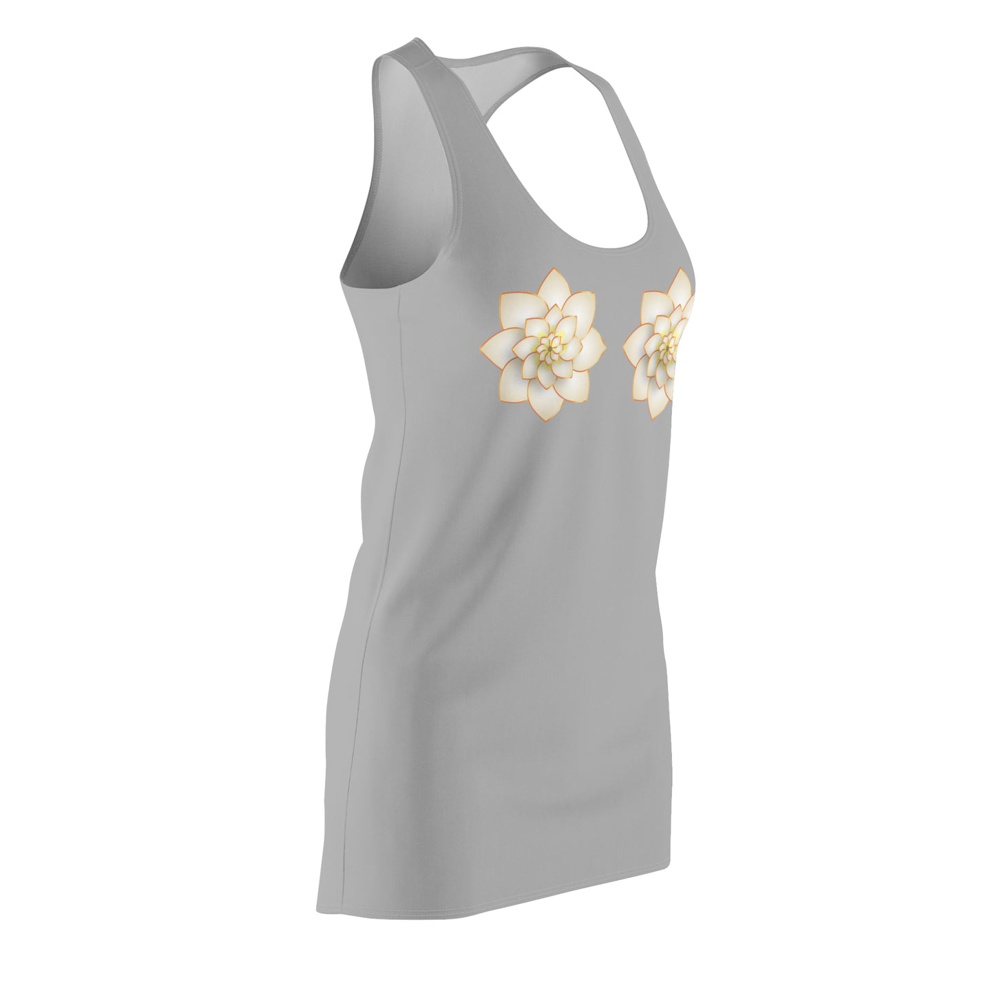 Graues Damen Kleid Lotus Racerback Sommer Elegant Alltag Events