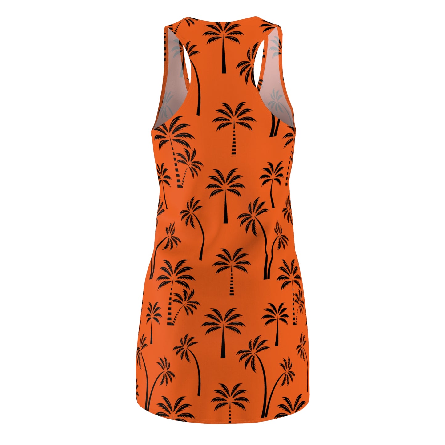 Orange Palmen Racerback Kleid – Leichtes Sommerkleid