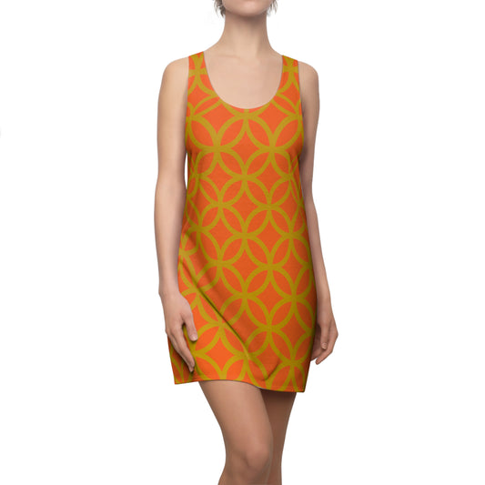 Luxury Racerback Dress mit Modern Circle Pattern Design