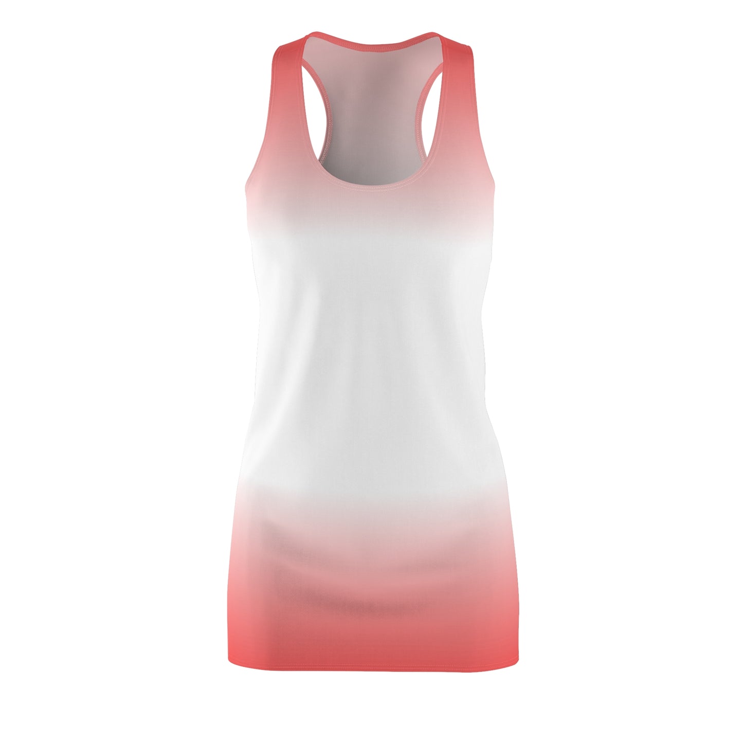 Racerback Kleid Damen Farbverlauf Rosa Weiß Sommer
