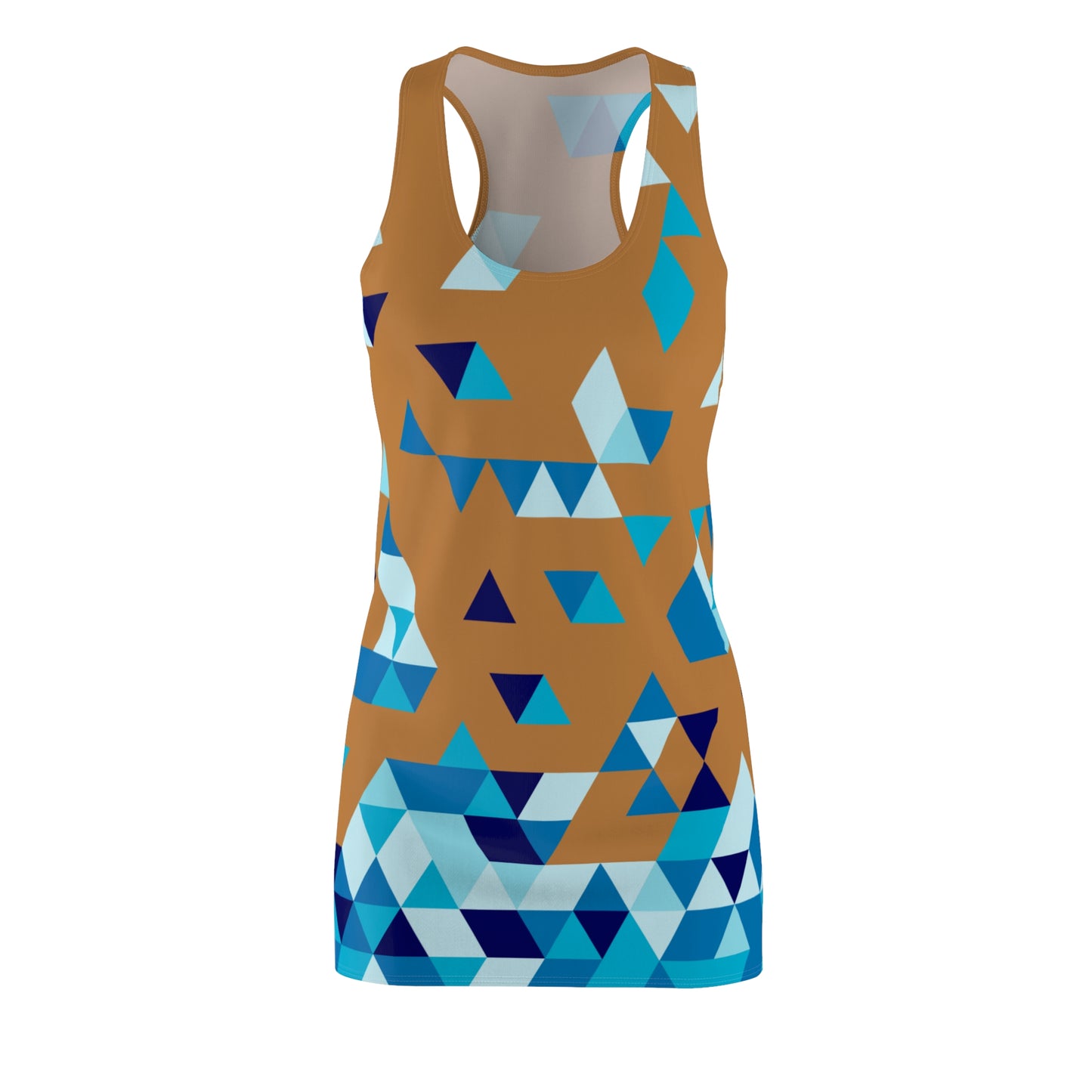 Dreieck Racerback Kleid – Blau Hellbraun Sommerkleid