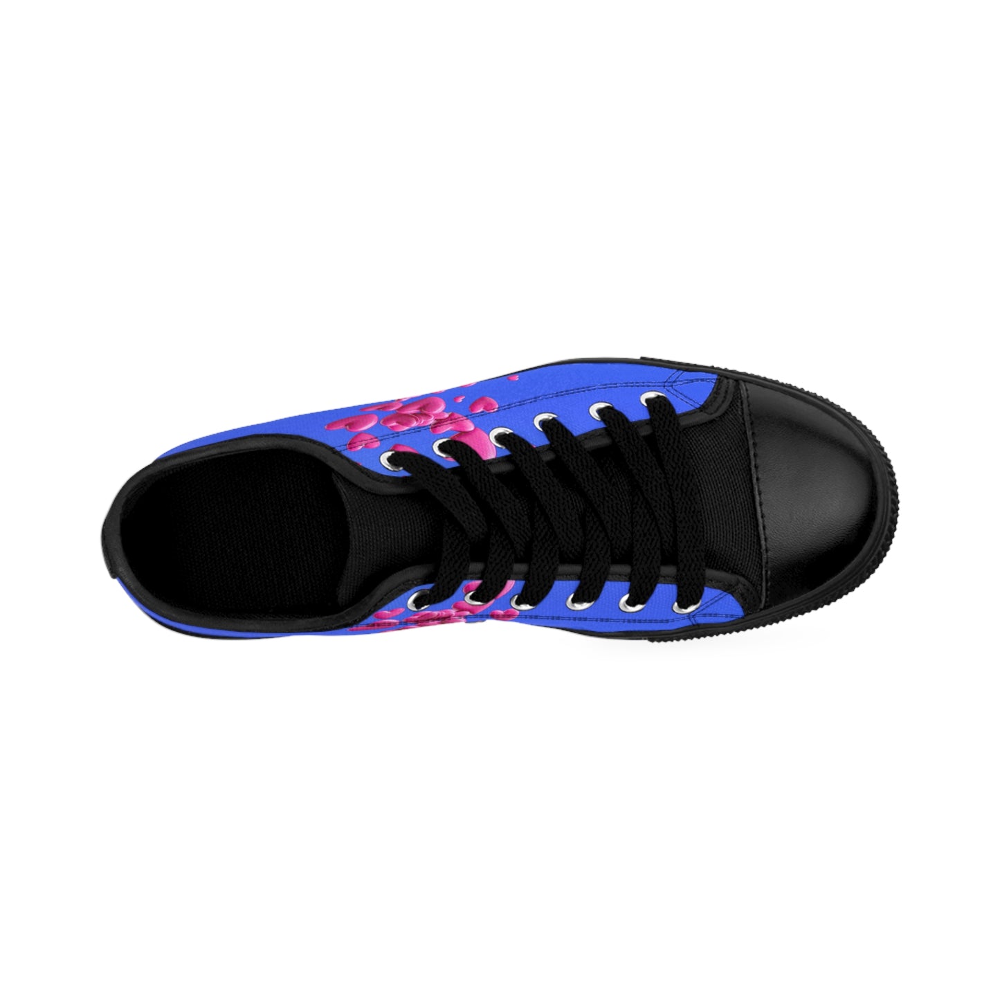 Blue Heart Canvas Sneakers Women Casual Lace-Up Shoes