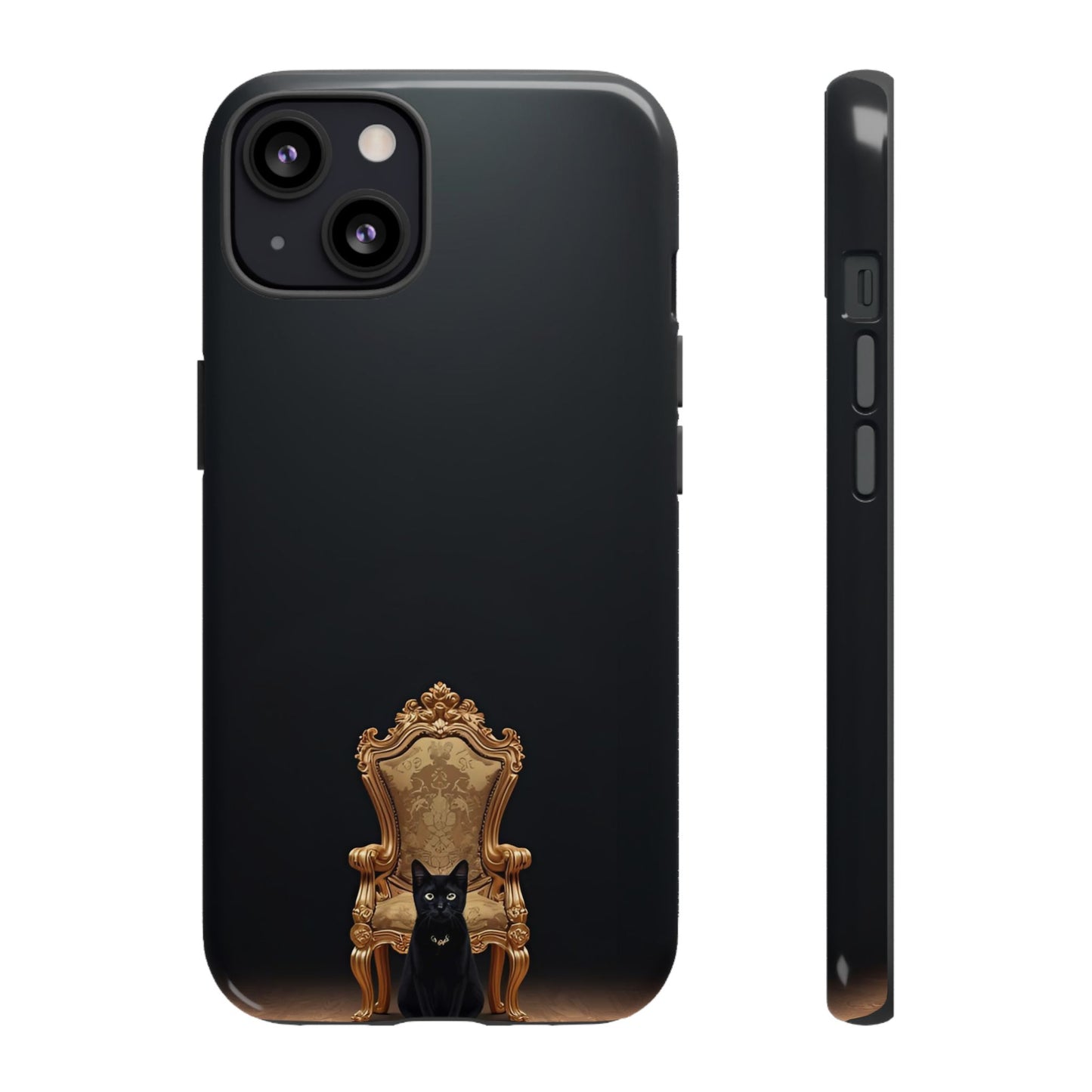 Black Cat on Golden Throne – Premium Phone Case Protective Slim