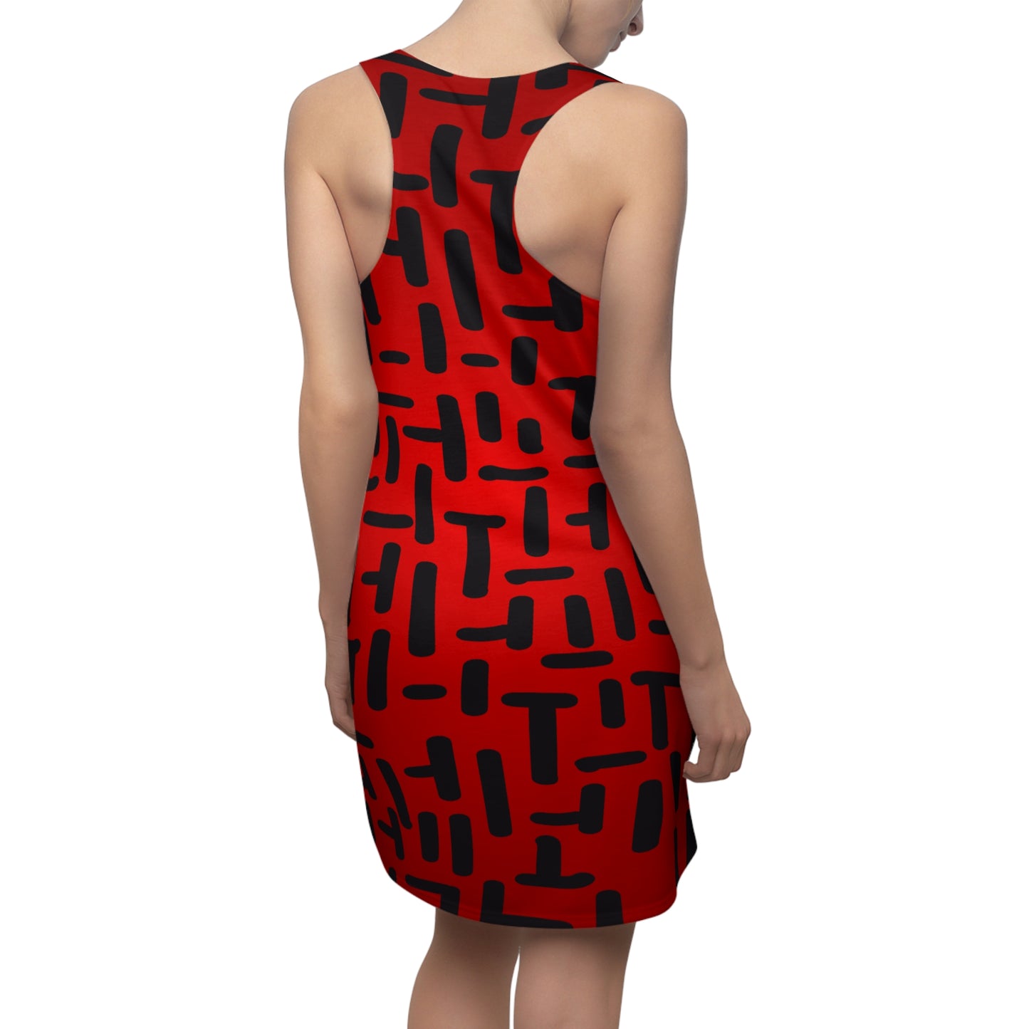 Racerback Damen Kleid Rot Farbverlauf Muster Racerback Sommer Party