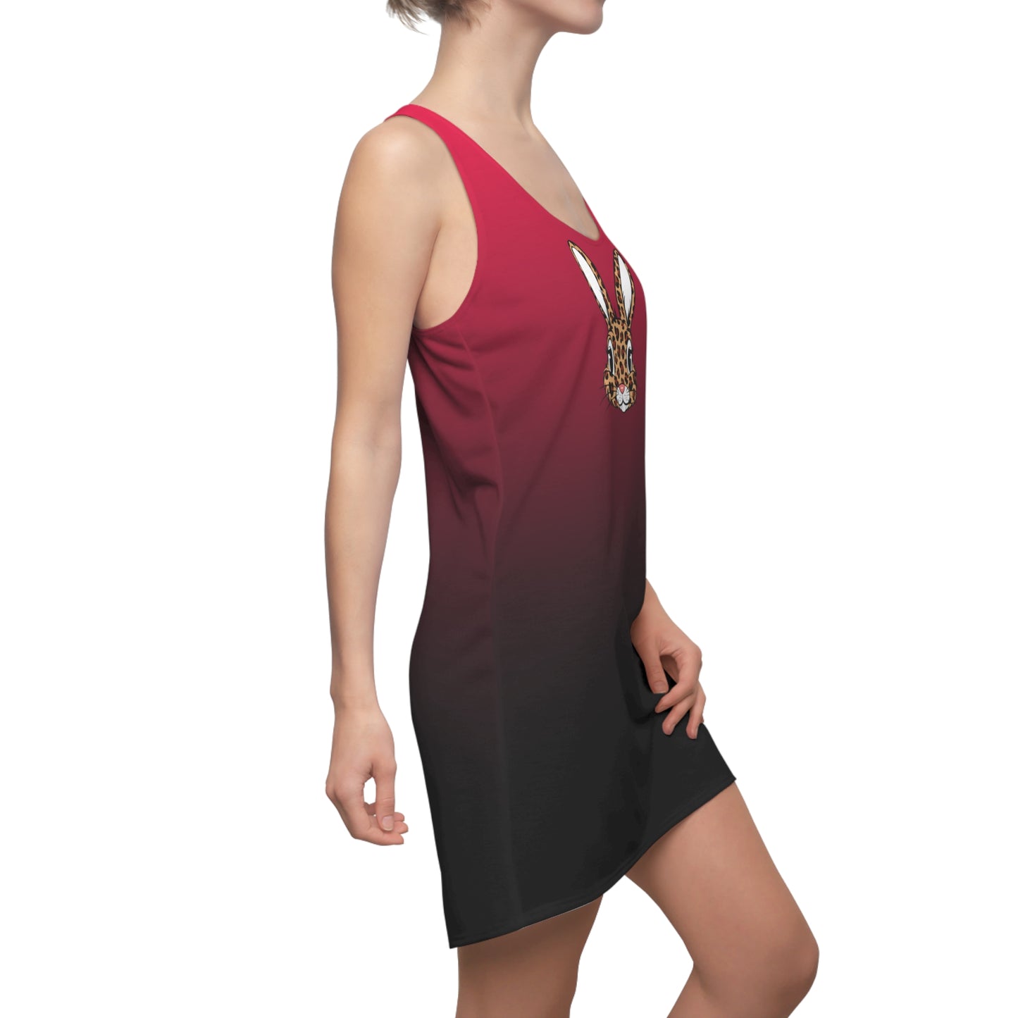 Racerback Kleid mit Hasenmotiv im Ombre Farbverlauf