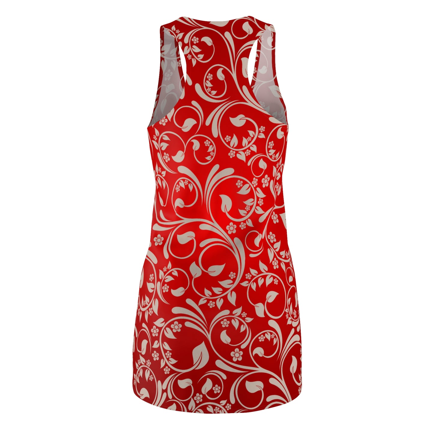 Rotes Racerback Kleid mit floralem Muster & sanftem Farbverlauf